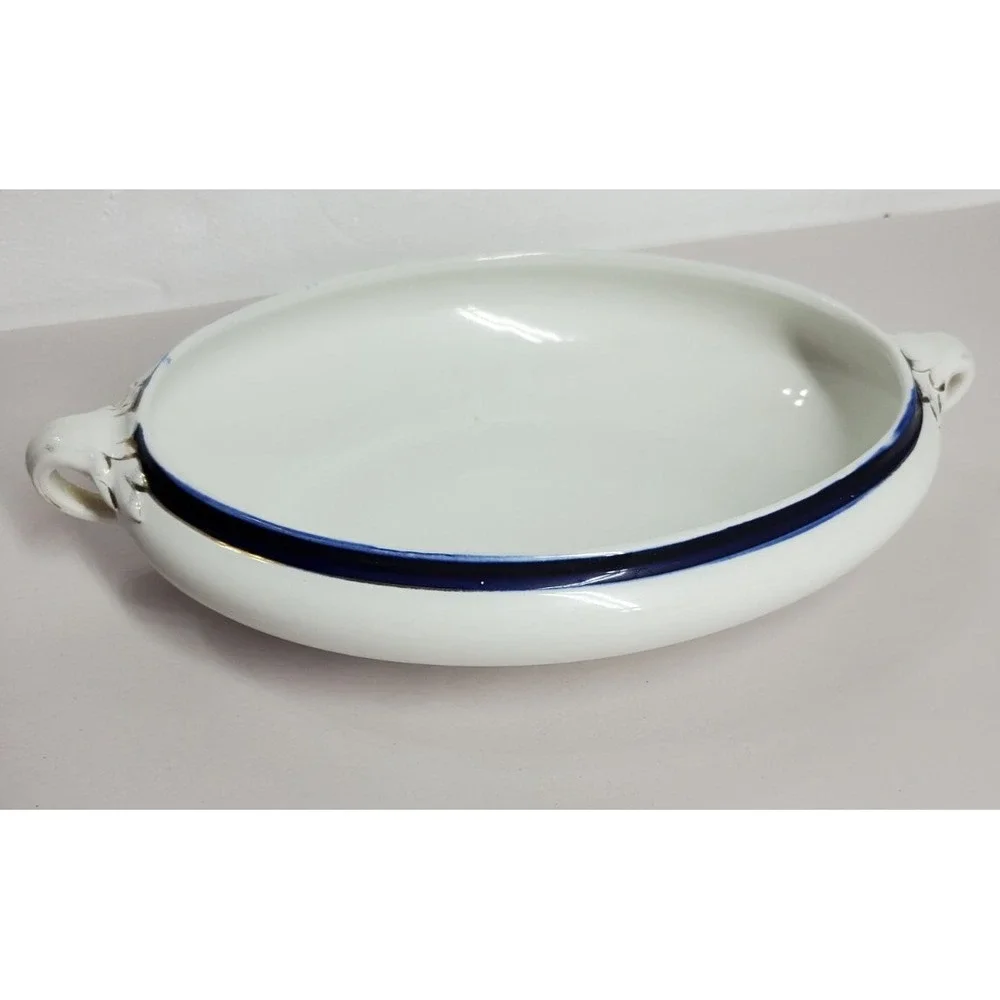 Booths Silicon China‎ Porcelain England Cobolt With Gold Trim Tureen, Vintage